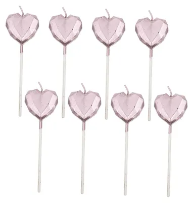 Produktbild von 8-teiliges Set Herzförmige Geburtstagskerzen für Feiern und Hochzeiten