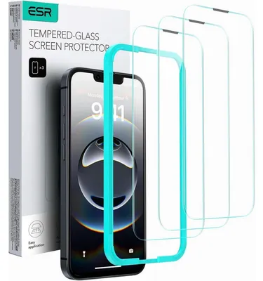 Produktbild von Displayschutzfolie für iPhone 16e/14/13/13 Pro, 3 Stück, gehärtetes Glas, 9H Härte, HD klar, kratzfest