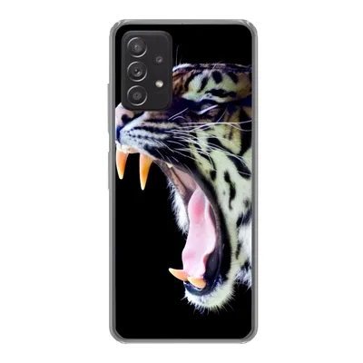 Produktbild von MuchoWow® Handyhülle Schutzhülle Hülle für Samsung Galaxy A53 5G Brüllender Tiger auf schwarzem Hintergrund Silikon Softcase Handy Hülle