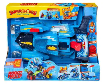 Immagine prodotto di Magic Box, Superthings Fighter Kid Kazoom, robot, figura, colore blu. Adatto a bambini, colore blu, taglia unica
