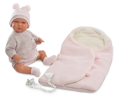Zdjęcie produktu dla Lalka bobas w różowym beciku 42cm