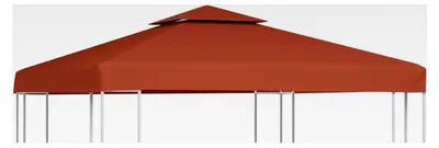 Produktbild von Pavillon-Dachplane mit Kaminabzug 310 g/m² 3x3 m Terrakotta, Ersatzdach für Gartenpavillons und Terrassen-Überdachungen
