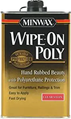 Produktbild von Minwax Wipe-On Poly Polyurethan-Holzlack – transparent, für Innenbereiche  946ml Satin