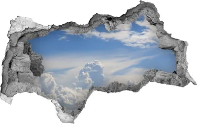 Produktbild von Selbstklebender Loch-3D-Aufkleber 95x73 cm Wolken im Himmel
