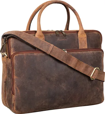 Produktbild von Benthill Laptoptasche Echt-Leder I Leder Umhängetasche für Laptop I Aktentasche für Notebook I Damen und Herren Tasche I Notebooktasche