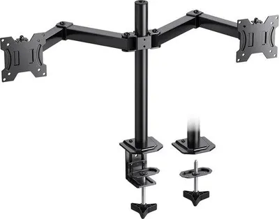 Produktbild von Doppelte Monitorhalterung für 13-30 Zoll Bildschirme - Ergonomische Doppelhalterung mit Neigung- und Drehfunktion