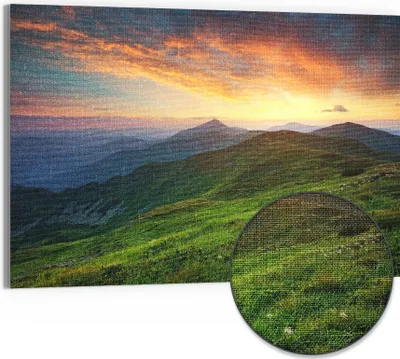 Produktbild von DEQORI Hybrid Leinwand Bild 90x60 cm 'Abendlicher Horizont' Wandbild Glas flach modern