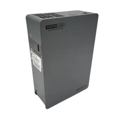 A gray TOTOLINK NAS server is shown against a white background.
