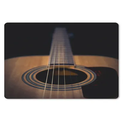 Produktbild von MuchoWow® Mauspad Mousepad Nahaufnahme einer akustischen Gitarre auf schwarzem Hintergrund 27x18 cm - Mousepads - Maus Mat - Pad - Mausunterlage - Büroartikel - Desk Matten