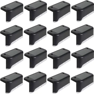 Produktbild von 16er-Pack Solar-Terrassenleuchten für den Außenbereich, warmes Licht, LED-Solar-Terrassenleuchten, wasserdichte Solar-Stufenleuchten für den Außenbereich für Terrasse, Treppe, Stufe, Geländer, Zaun, Wand, Terrasse, Garten