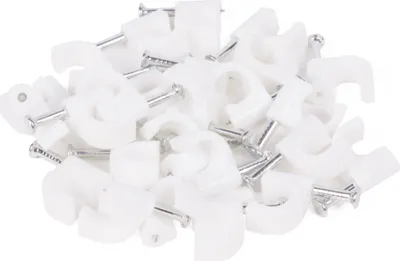 Produktbild von 25x Nagelschelle Kabelschelle 7 mm Nagelschelle Kabelklemme Kabelhalter Weiß Set