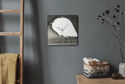 Produktbild von Coloray Hodiny Unikátní 30x30 cm  Tiché hodiny Pro obývací pokoj a kuchyň Nástěnné hodiny Plátno Bílé ručičky hodin - Voda ptáků