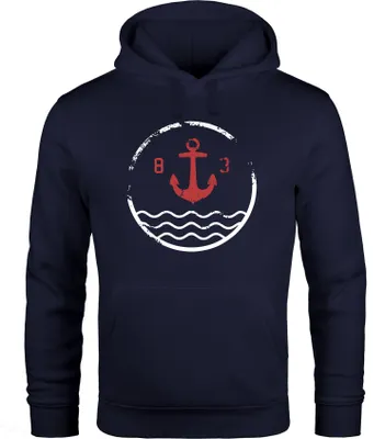 Produktbild von Hoodie Herren Anker Vintage Kapuzen-Pullover Männer Neverless® navy XXL