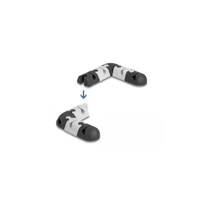 Produktbild von DeLOCK Kabelhalter selbstklebend modular Set 9 Stück schwarz / grau, Kabelhalter, Tisch/Wand, Thermoplastischer Gummi (TPR), Schwarz, Grau