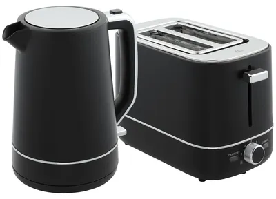 Immagine prodotto di Set per la colazione HOMCOM con bollitore e tostapane, bollitore da 1,7 L, nero
