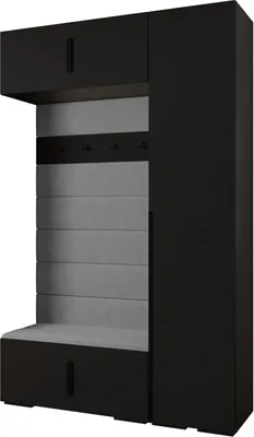 Produktbild von MEBLE KRYSPOL Inova 1 Möbelset Garderobe, 236,7x150x47cm - Schwarz, Manila 16, Schwarz