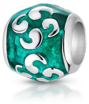 Produktbild von MATERIA by Matthias Wagner Bead Anhänger mit Emaille türkis aus 925 Silber für Armband / Kette 1112