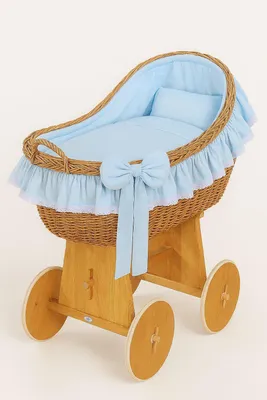 Produktbild von Bellafurn Babywiege aus Weidengeflecht mit Kapuze – handgeflochtener Korb – sicher, langlebig und bequem