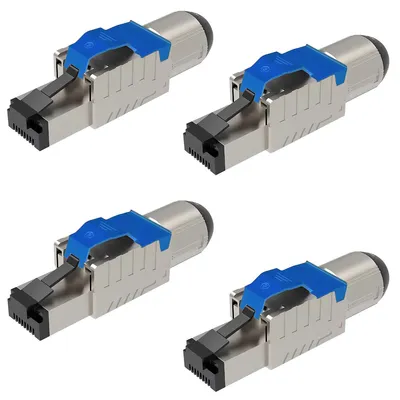 Produktbild von Netzwerkstecker RJ45 Stecker Cat8 CAT8.1 4x Steckverbinder werkzeuglos geschirmt