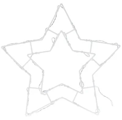 Productafbeelding van Verlichte raamdecoratie, ster - 24 LED-lampjes - 41 x 39 cm