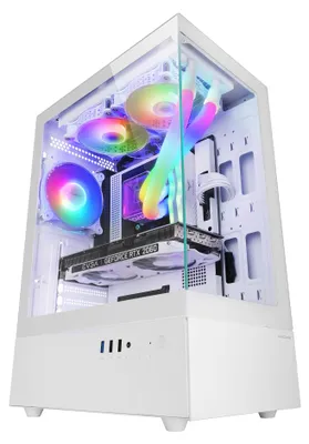 Obrázok produktu pre Mars Gaming MC-XOW, Midi Tower, PC, Biela, ATX, micro ATX, Mini-ITX, Hranie, Multi