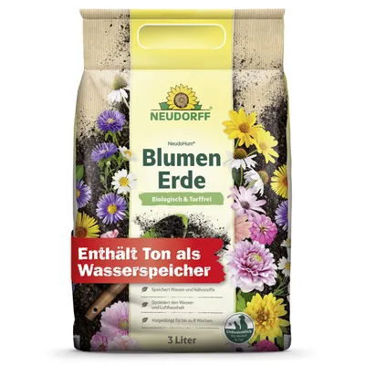 Produktbild von Neudorff NeudoHum BlumenErde 3L - torffreie Erde, für Innen und Außen