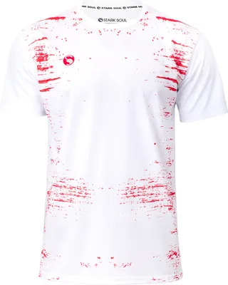 Produktbild von Sport T-Shirt, Trainingsshirt - Trikot -Stained-, Sportshirt – Weiß – Gr.: L