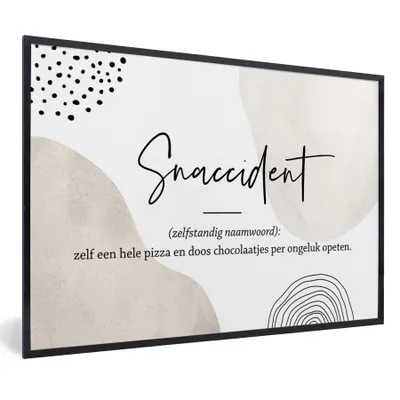 Produktbild von MuchoWow® Gerahmtes Poster Zitate - Snaccident definition - Sprichwörter - Wörterbuch 30x20 cm - Poster mit Schwarzem Bilderrahmen Wandposter Rahmen Foto Bilder - Kunstdruck - Bild-Poster