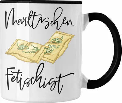 Produktbild von Trendation - Maultaschen Fetischist Tasse Geschenk Maultaschen Liebhaber Geschenkidee (Schwarz)