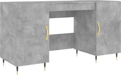 Produktbild von vidaXL Schreibtisch Betongrau 140x50x75 cm Holzwerkstoff