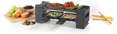 Mini-Raclettegrill für 2, 400 W, Antihaftbeschichtung, 2 Pfännchen