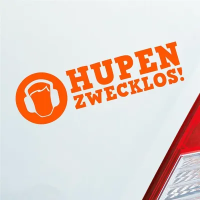 Produktbild von Auto Aufkleber Hupen zwecklos! Kopfhörer Style 15x5 cm Orange Sticker Heckscheibenaufkleber