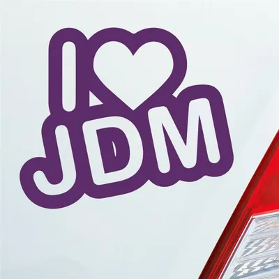 Produktbild von Auto Aufkleber I Love JDM Liebe Tuning 12x10 cm Lila Sticker Heckscheibenaufkleber