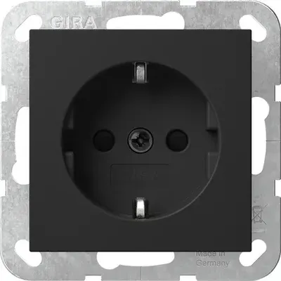Produktbild von Gira SCHUKO-Steckd. SP o.Kr. SRK System 55 Schwarz m 4383005