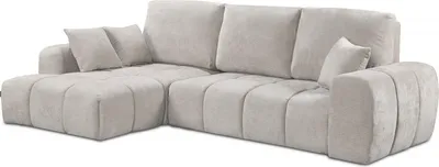 Immagine prodotto di Divano letto angolare sinistro in tessuto ciniglia "Verneuil" - 3 posti - Beige