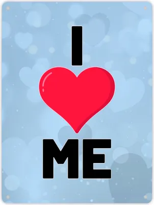 Produktbild von I love me Herz Metallschild XL in 21x28 cm für Selbstverliebte
