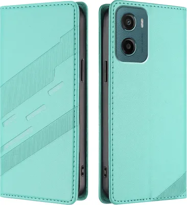 Produktbild von Hülle für Motorola Moto G05, Kunstleder Brieftaschen Handyhülle mit Kartenfach und Standfunktion Türkis