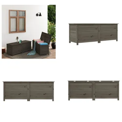 Produktbild von vidaXL Outdoor Kissenbox Anthrazit 150x50x56 cm Massivholz Tanne - Kissenbox - Kissenboxen - Kissenbehälter - Holzkissenbox