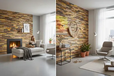 Productafbeelding van Teakea Bohemian 3D wandpanelen teak plakhout doos met 10 stuks
