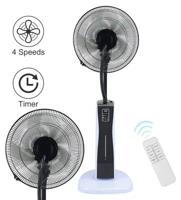 Obrázek produktu pro Ikodm Stojanový ventilátor s funkcí mlžení 75 W Dálkové ovládání Tichý zvlhčovač vzduchu Chladič vzduchu Voda 2 v 1