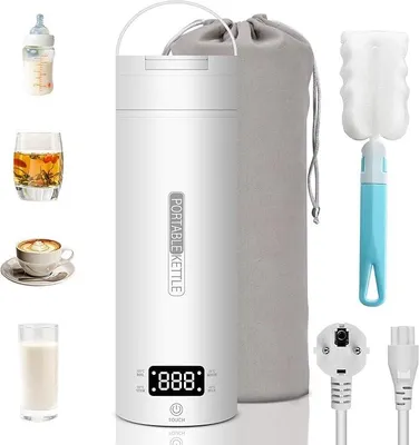 Mini-Reise-Wasserkocher 400 ml, 300 W, Edelstahl 316, Temperaturregelung