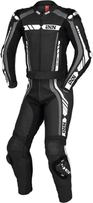 Zdjęcie produktu dla 2-częściowy skórzany kombinezon motocyklowy IXS Sport RS-800 1.0, czarny/szary/biały, krótki 275