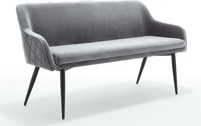 Produktbild von SalesFever Sitzbank aus Samt | 160 cm | mit Armlehnen und Rückensteppung | B 160 x T 61 x H 85 cm | grau
