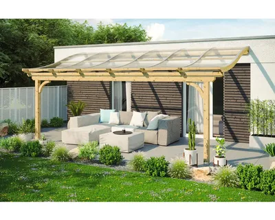 Produktbild von Terrassenüberdachung SKAN HOLZ Verona 648x389 cm natur