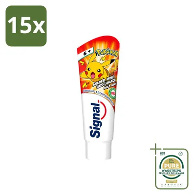 Produktbild von 15 x Signal Pokémon Kindertandpasta - Milde Minzgeschmack - 75 ml - Vorratspackung - 15 Stücke