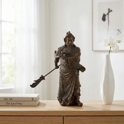Produktbild von Premium Bronzefigur chinesischer General, patiniert, hochwertig, H.28 cm