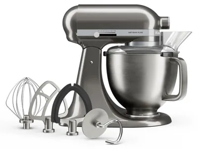 Produktbild von KitchenAid 5KSM50PKVEMS, Standmixer, Grau, Schlagen, Mixen, Whisking, 4,7 l, Medallion Silber, Leiter