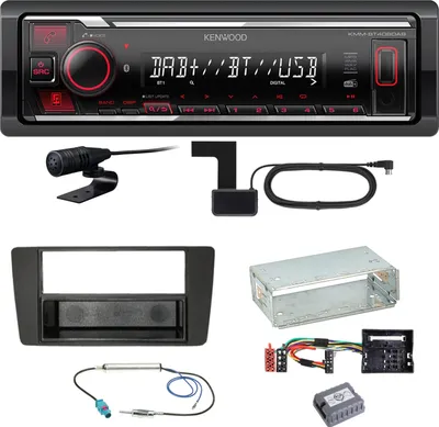 Produktbild von Kenwood KMM-BT408DAB Bluetooth DAB USB Einbauset für Skoda Octavia 2 Yeti 5L
