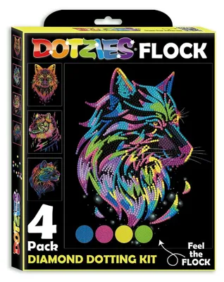 5D Diamond Painting Set Neon Roofkatten, 4 Motive, für Kinder ab 6 Jahren