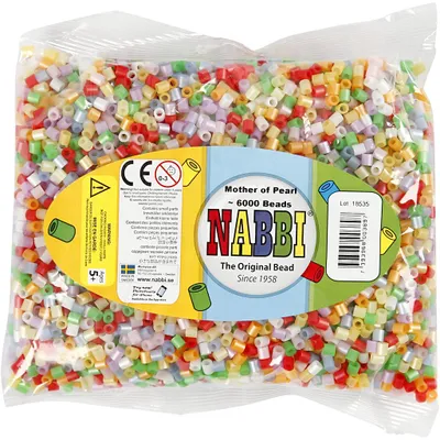 Produktbild von Nabbi Bügelperlen Perlmuttfarben 6000 Stück Bastelset